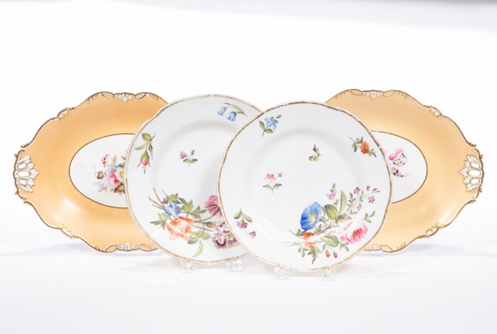 PAIR OF RIDGWAY PORCELAIN OVAL CAKE