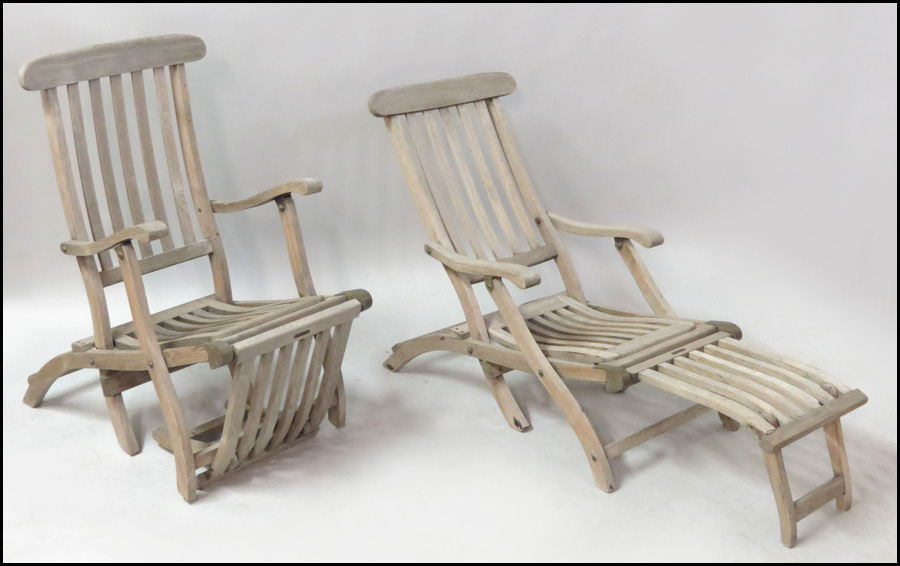 PAIR OF R.M.S. QUEEN MARY TEAK DECK