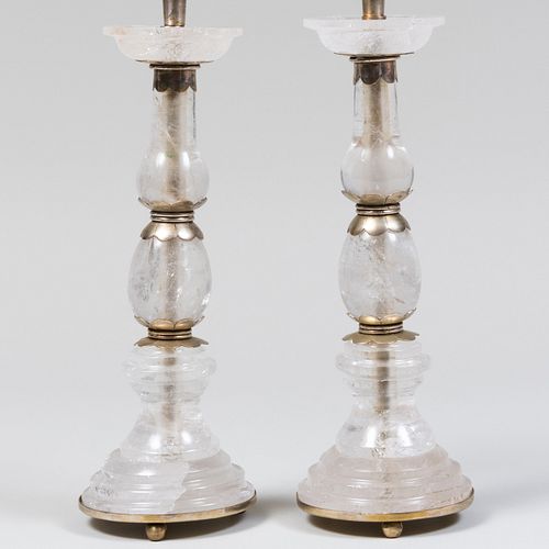 PAIR OF ROCK CRYSTAL AND