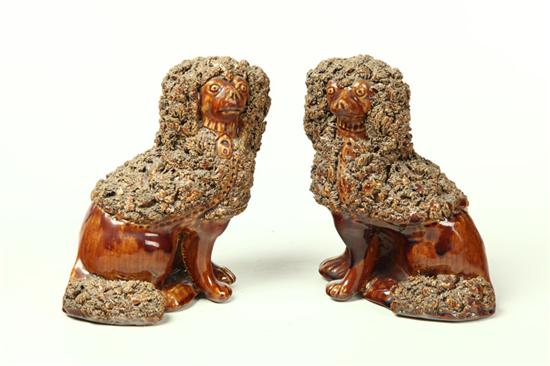 PAIR OF ROCKINGHAM DOGS. 