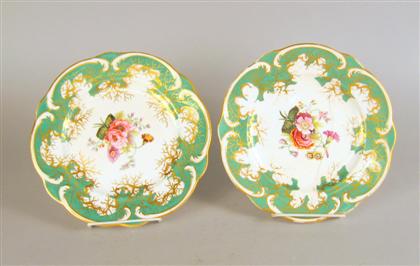 Pair of Rockingham porcelain plates