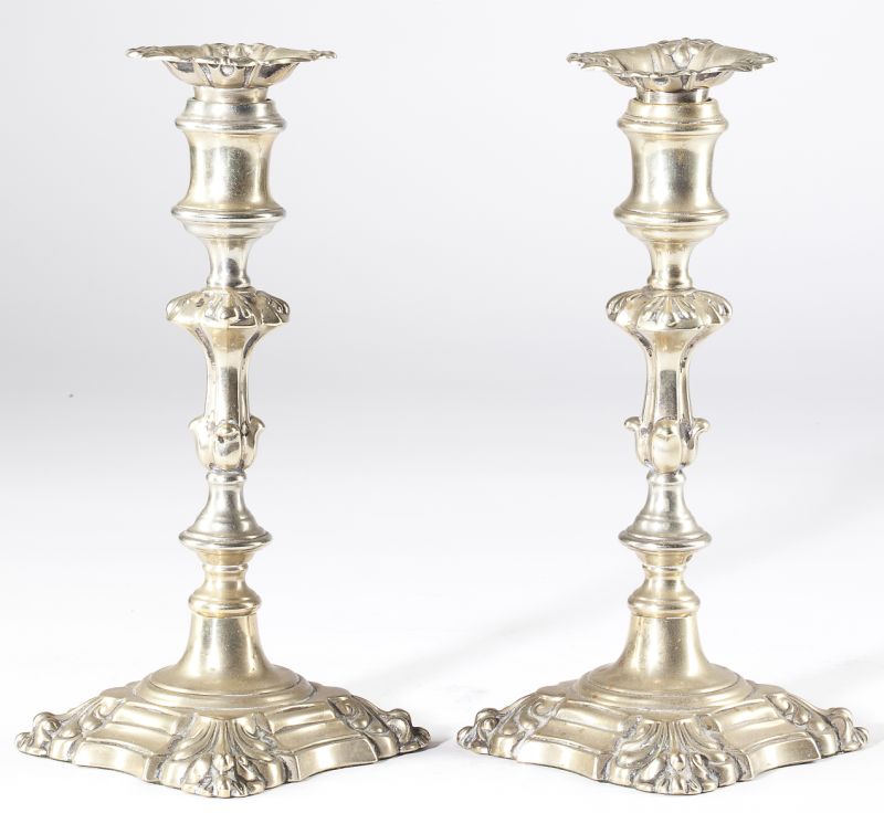 Pair of Rococo Sheffield Plate