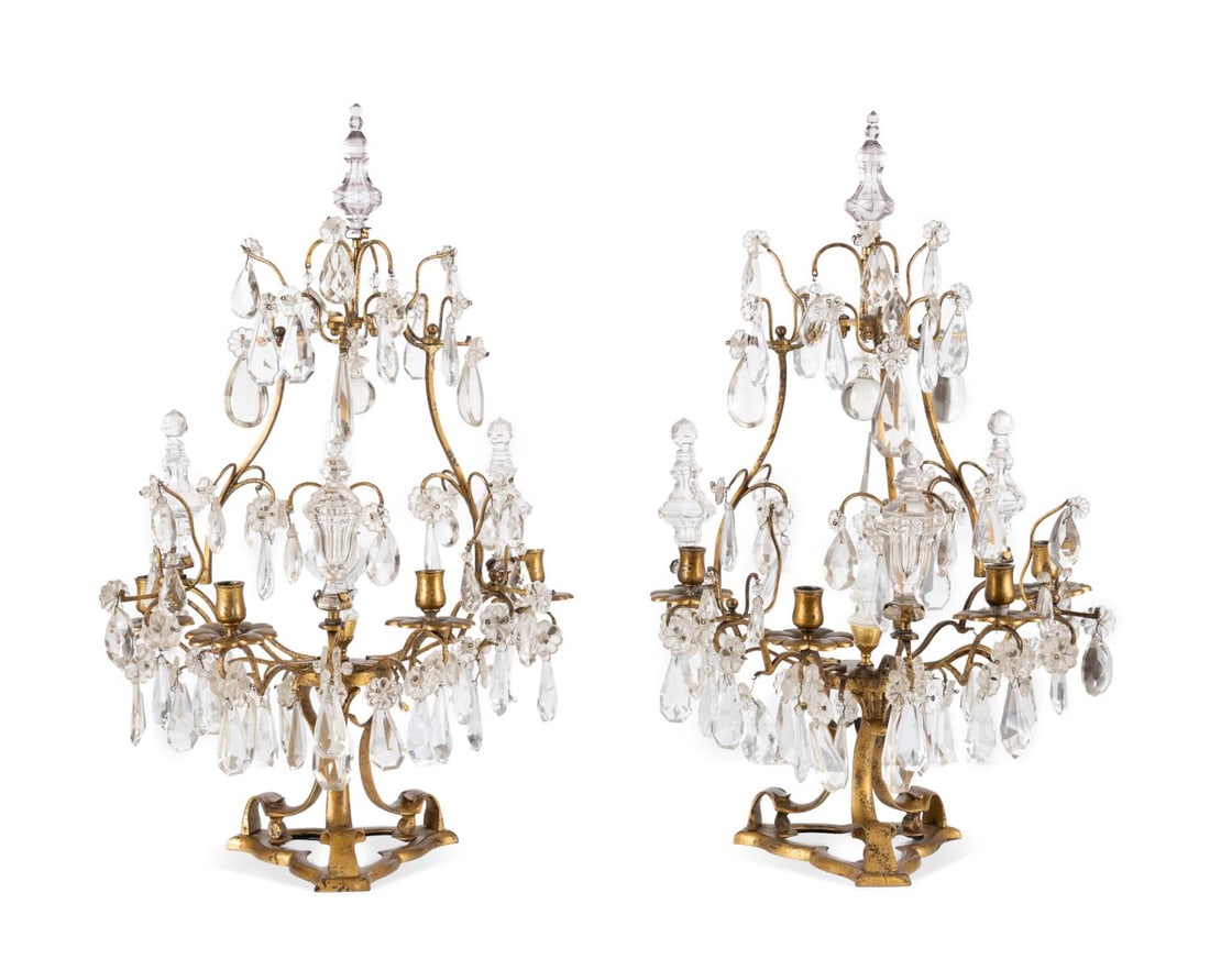 PAIR OF ROCOCO STYLE 4-LIGHT