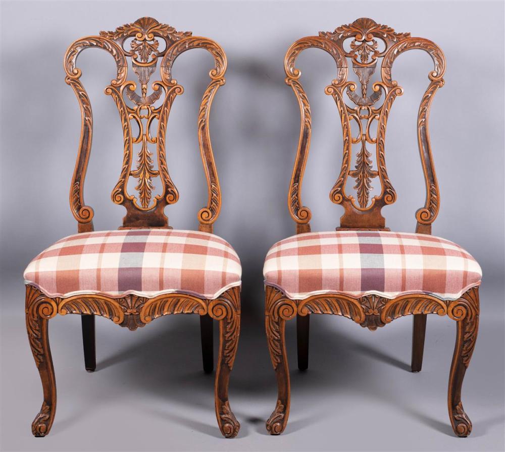PAIR OF ROCOCO STYLE BEECHWOOD SIDE