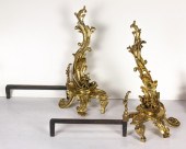 PAIR OF ROCOCO STYLE BRASS CHE