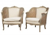 PAIR OF ROCOCO-STYLE CANED BER