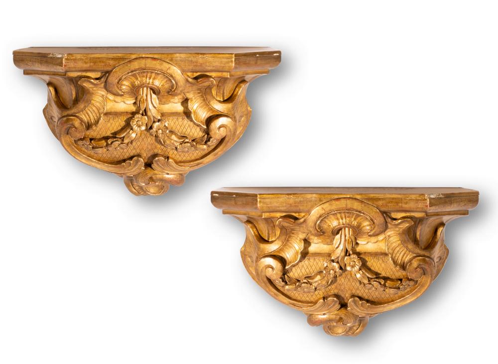 PAIR OF ROCOCO-STYLE CARVED
