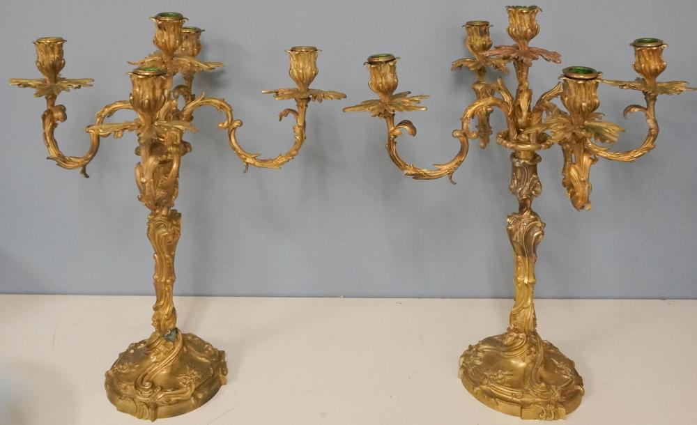 PAIR OF ROCOCO STYLE GILT BRASS