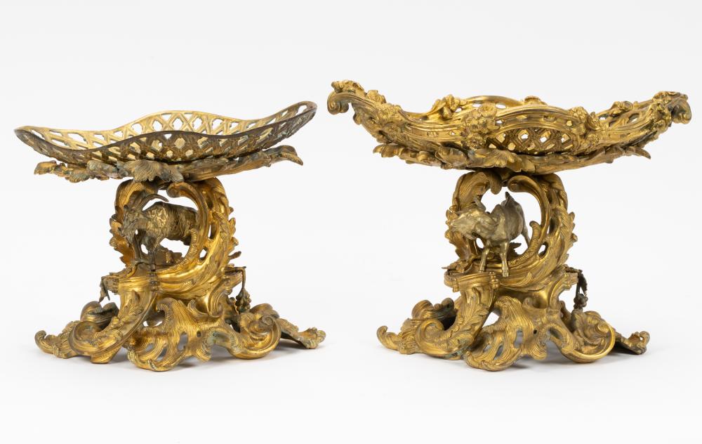 PAIR OF ROCOCO-STYLE GILT BRONZE