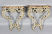 PAIR OF ROCOCO STYLE MARBLE TO
