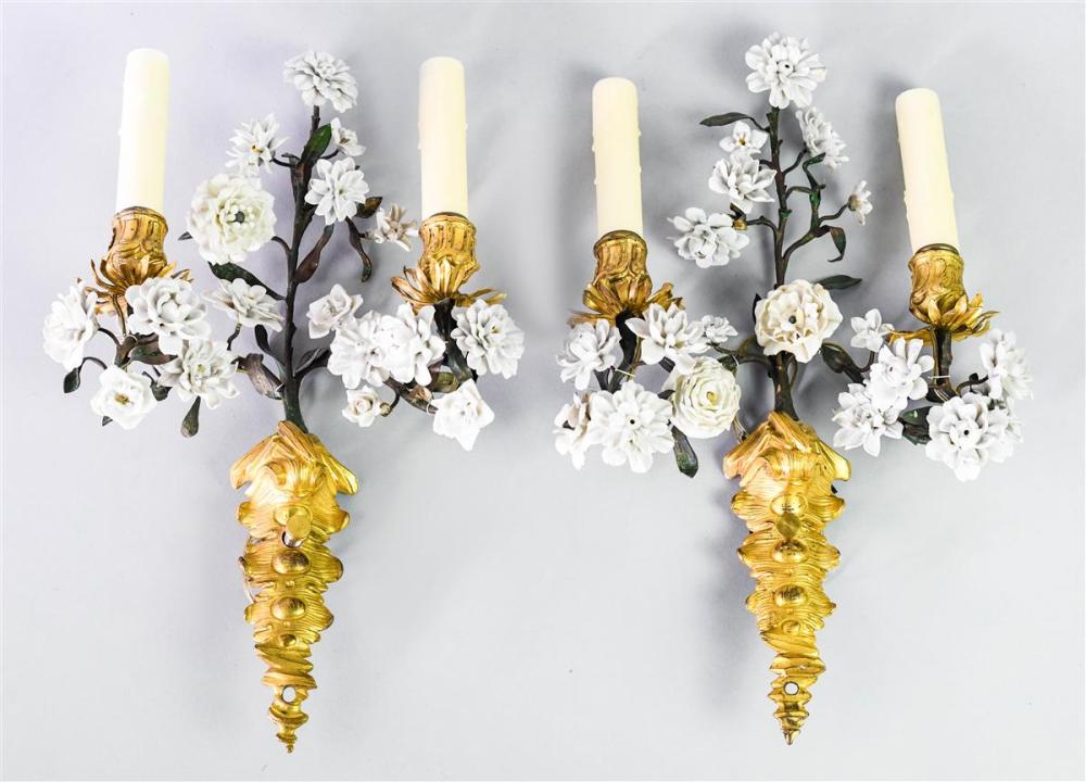 PAIR OF ROCOCO STYLE PATINATED