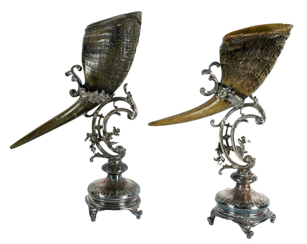 PAIR OF ROCOCO-STYLE SILVER