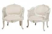 PAIR OF ROCOCO-STYLE WHITE-PAI