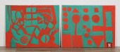PAIR OF RON RICE ACRYLICS ON C