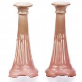PAIR OF ROOKWOOD CANDLESTICKS