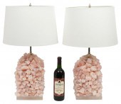PAIR OF ROSE QUARTZ CLUSTER TA