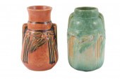 PAIR OF ROSEVILLE LAUREL VASES