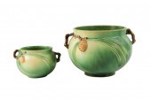 PAIR OF ROSEVILLE PINECONE VAS