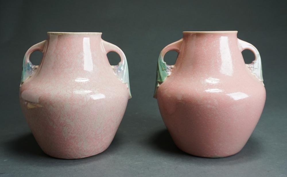 PAIR OF ROSEVILLE POTTERY TUSCANY