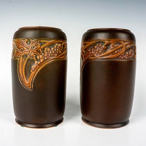 PAIR OF ROSEVILLE POTTERY VASES,