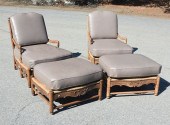 PAIR OF "ROSSI" CARVED CHAISE
