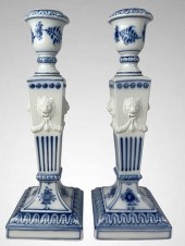 PAIR OF ROYAL COPENHAGEN BLUE