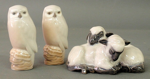 Pair of Royal Copenhagen owls #1741
