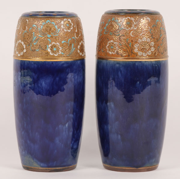 Pair of Royal Doulton cobalt