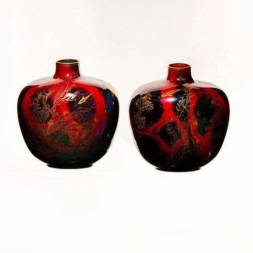 PAIR OF ROYAL DOULTON FLAMBE SUNG