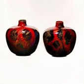PAIR OF ROYAL DOULTON FLAMBE S