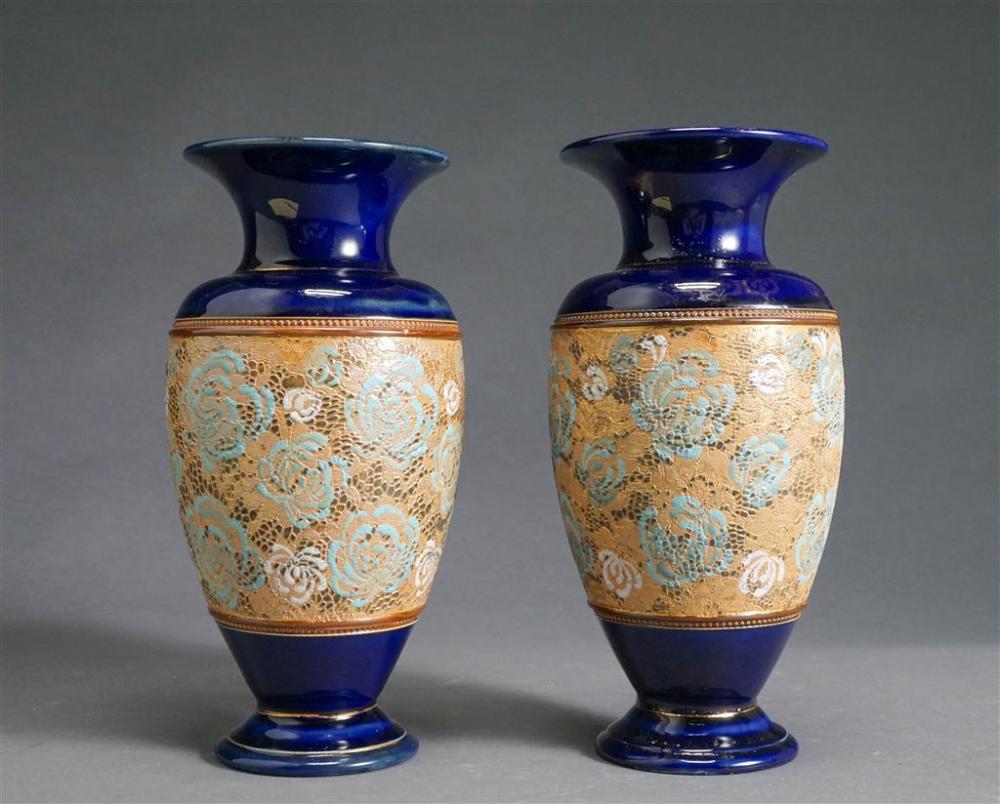 PAIR OF ROYAL DOULTON GILT AND