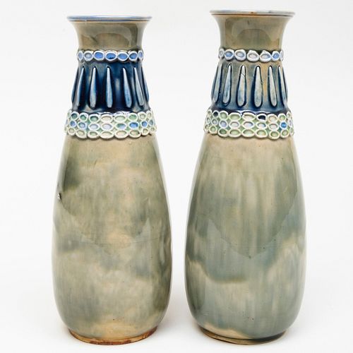 PAIR OF ROYAL DOULTON GLAZED
