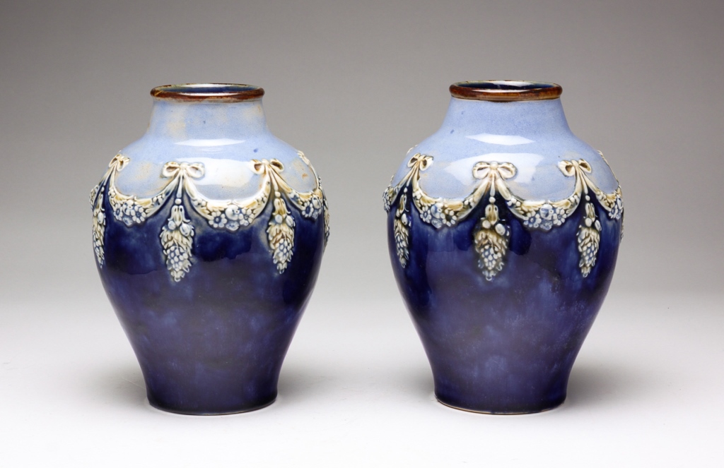 PAIR OF ROYAL DOULTON STONEWARE