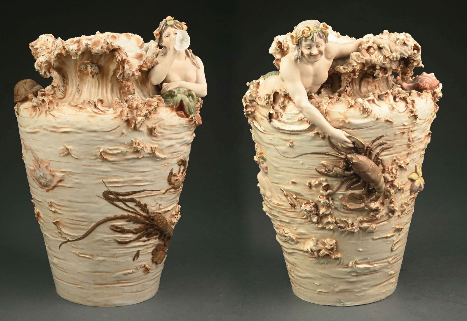 PAIR OF ROYAL DUX BOHEMIA HIGHLY