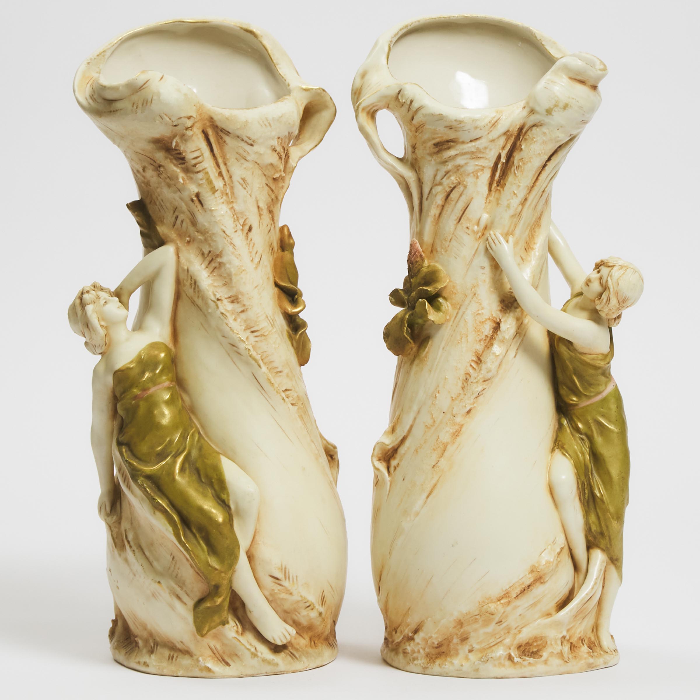 Pair of Royal Dux Figural Vases,