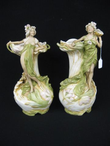 Pair of Royal Dux Porcelain Figural