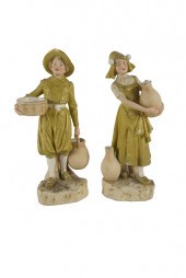 PAIR OF ROYAL DUX PORCELAIN FI