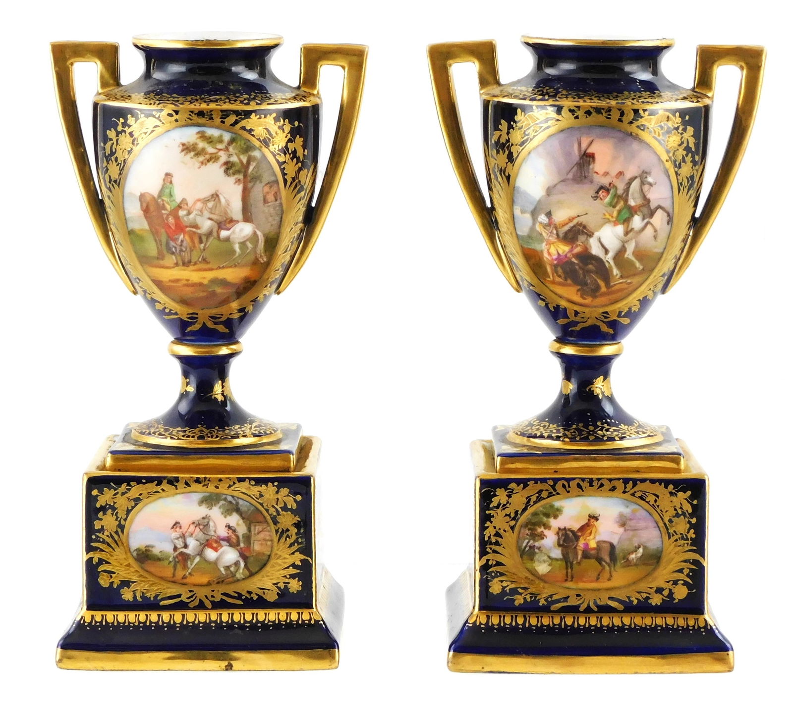 PAIR OF ROYAL VIENNA HAND-PAINTED