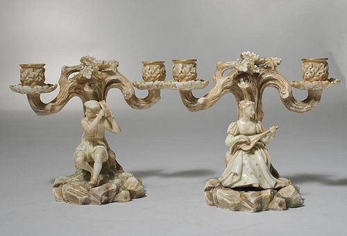 PAIR OF ROYAL WORCESTER FIGURAL