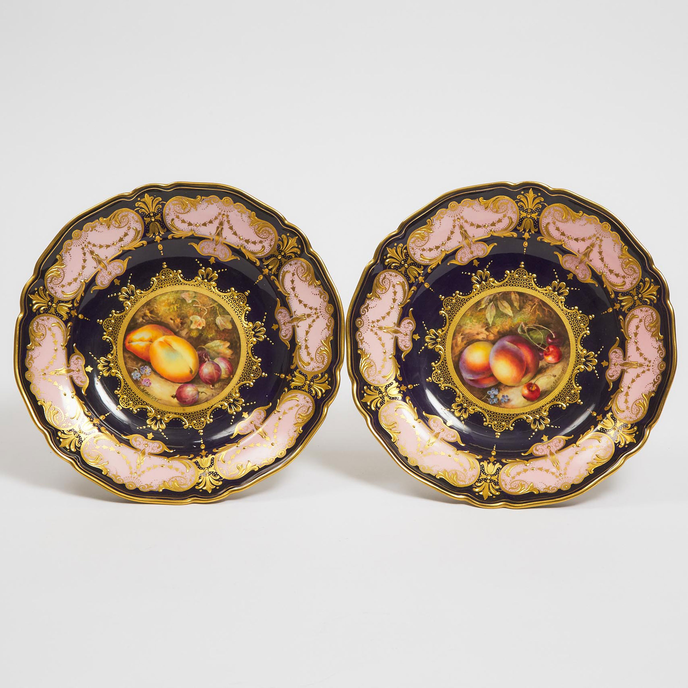 Pair of Royal Worcester Fruit