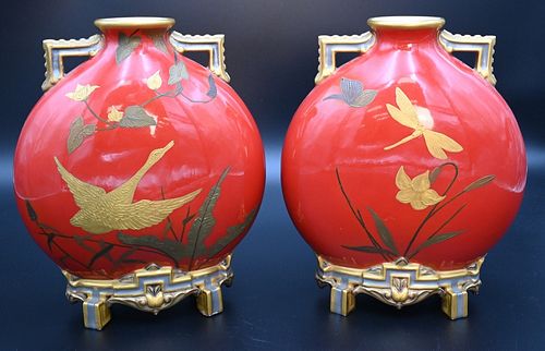 PAIR OF ROYAL WORCESTER PORCELAIN