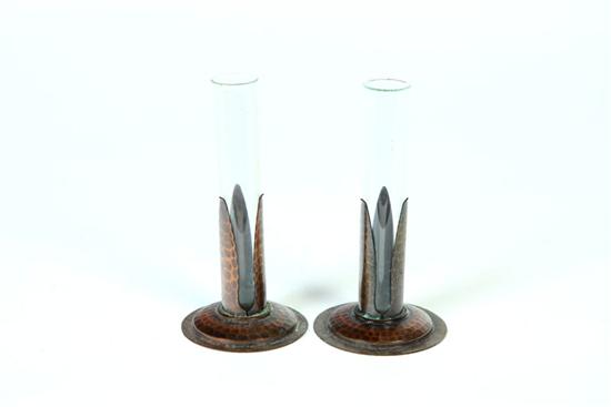 PAIR OF ROYCROFT BUD VASES. 