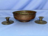 PAIR OF ROYCROFT CANDLESTICKS