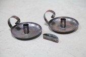 PAIR OF ROYCROFT CHAMBERSTICKS