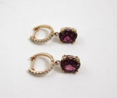 PAIR OF RUBELLITE AND DIAMOND