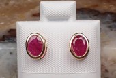PAIR OF RUBY AND FOURTEEN KARA