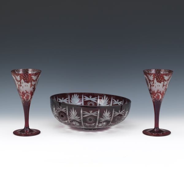 PAIR OF RUBY CUT TO CLEAR