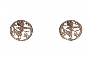 PAIR OF RUSER 14 KARAT SAGITTA