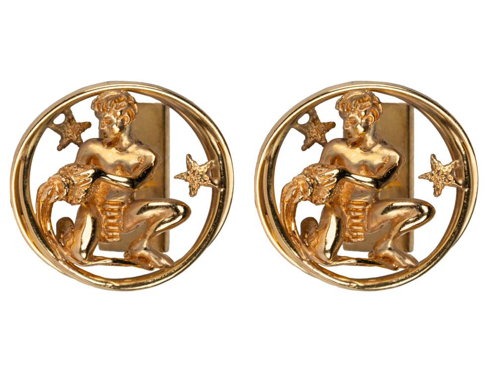 PAIR OF RUSER 14 KARAT YELLOW