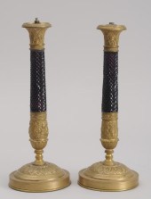 PAIR OF RUSSIAN GILT-BRONZE-MO